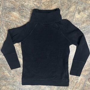 Saint + Sofia Black 100% Organic Cotton Ribbed Turtleneck Sweater Size 8